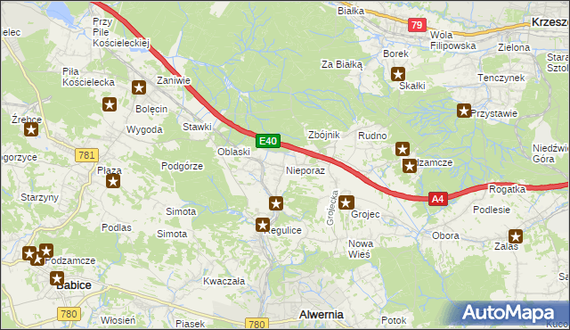 mapa Nieporaz, Nieporaz na mapie Targeo