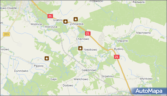 mapa Niestkowo, Niestkowo na mapie Targeo