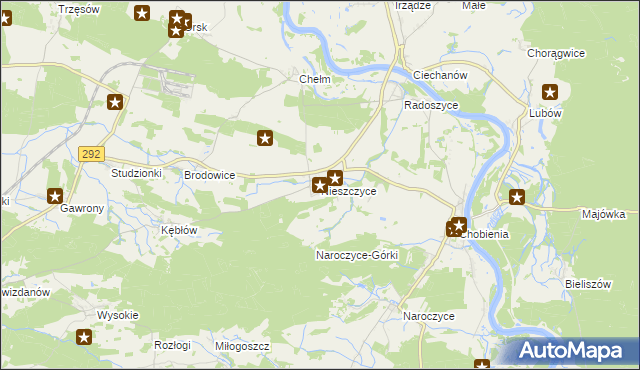 mapa Nieszczyce, Nieszczyce na mapie Targeo