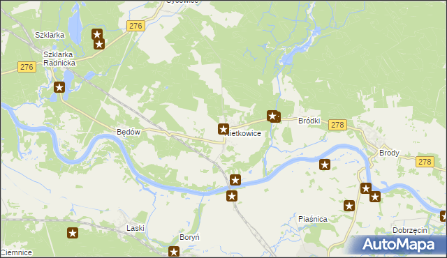 mapa Nietkowice, Nietkowice na mapie Targeo