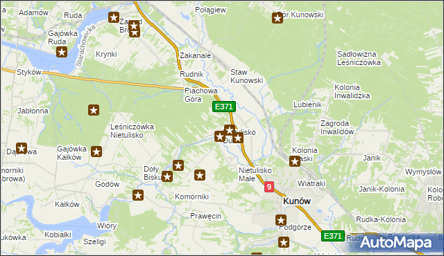 mapa Nietulisko Duże, Nietulisko Duże na mapie Targeo