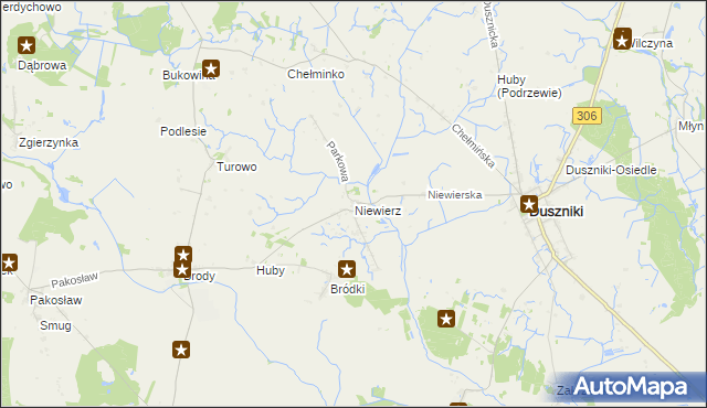 mapa Niewierz gmina Duszniki, Niewierz gmina Duszniki na mapie Targeo