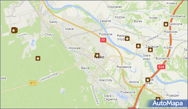 mapa Nisko, Nisko na mapie Targeo