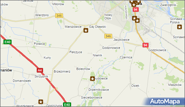mapa Niwnik, Niwnik na mapie Targeo