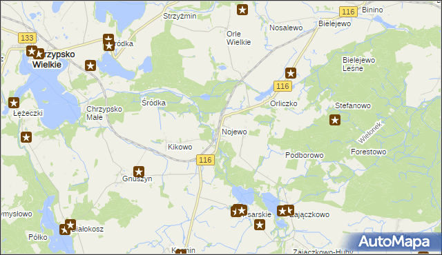 mapa Nojewo, Nojewo na mapie Targeo