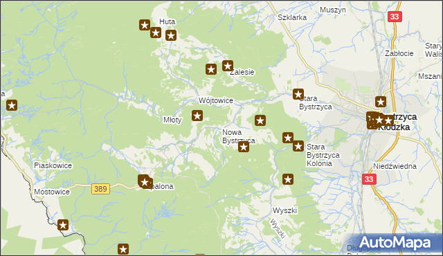 mapa Nowa Bystrzyca, Nowa Bystrzyca na mapie Targeo