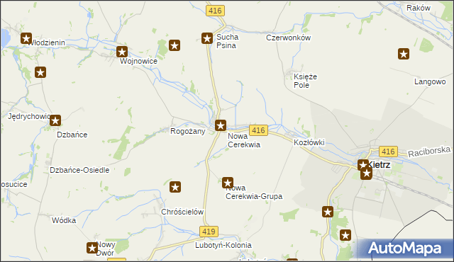 mapa Nowa Cerekwia, Nowa Cerekwia na mapie Targeo