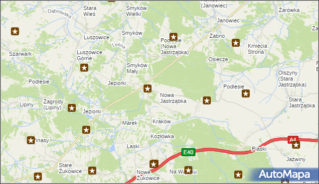 mapa Nowa Jastrząbka, Nowa Jastrząbka na mapie Targeo