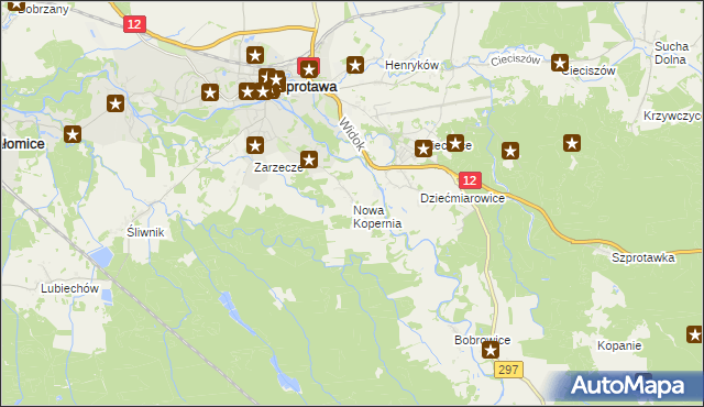 mapa Nowa Kopernia, Nowa Kopernia na mapie Targeo