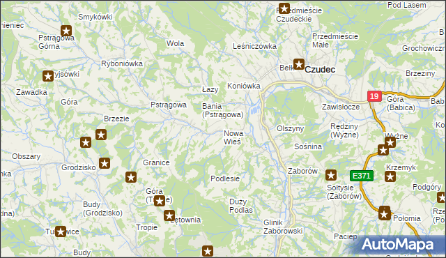 mapa Nowa Wieś gmina Czudec, Nowa Wieś gmina Czudec na mapie Targeo
