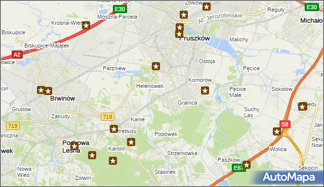 mapa Nowa Wieś gmina Michałowice, Nowa Wieś gmina Michałowice na mapie Targeo