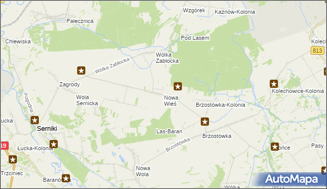 mapa Nowa Wieś gmina Serniki, Nowa Wieś gmina Serniki na mapie Targeo