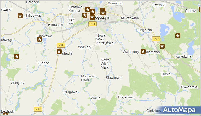 mapa Nowa Wieś Mała gmina Kętrzyn, Nowa Wieś Mała gmina Kętrzyn na mapie Targeo