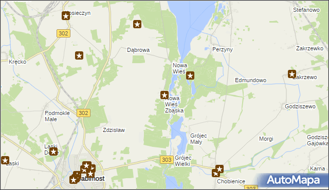 mapa Nowa Wieś Zbąska, Nowa Wieś Zbąska na mapie Targeo