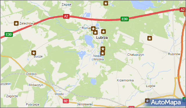 mapa Nowa Wioska gmina Lubrza, Nowa Wioska gmina Lubrza na mapie Targeo