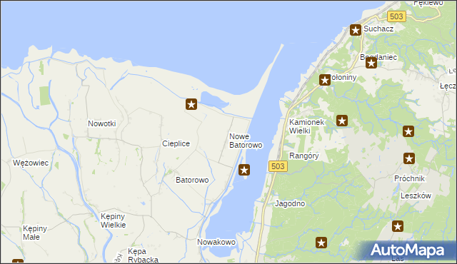 mapa Nowe Batorowo, Nowe Batorowo na mapie Targeo