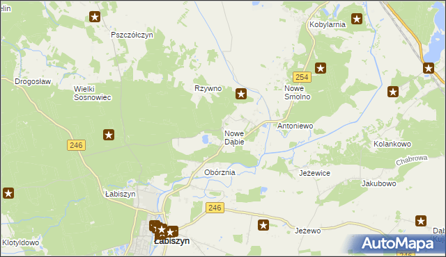 mapa Nowe Dąbie, Nowe Dąbie na mapie Targeo