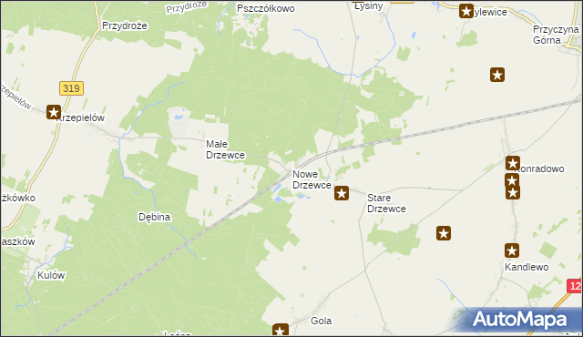 mapa Nowe Drzewce, Nowe Drzewce na mapie Targeo