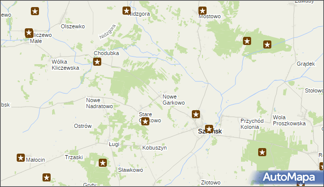 mapa Nowe Garkowo, Nowe Garkowo na mapie Targeo