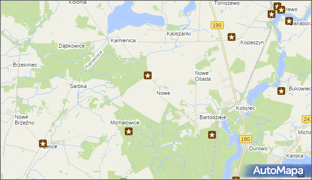 mapa Nowe gmina Wągrowiec, Nowe gmina Wągrowiec na mapie Targeo