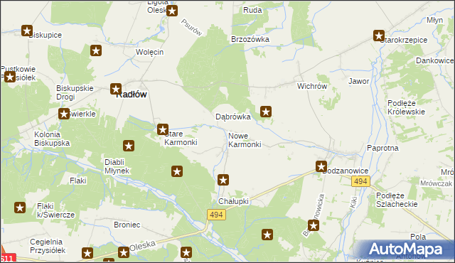 mapa Nowe Karmonki, Nowe Karmonki na mapie Targeo