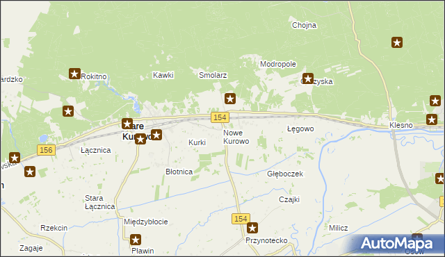 mapa Nowe Kurowo, Nowe Kurowo na mapie Targeo