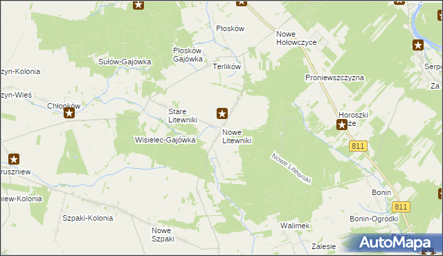 mapa Nowe Litewniki, Nowe Litewniki na mapie Targeo