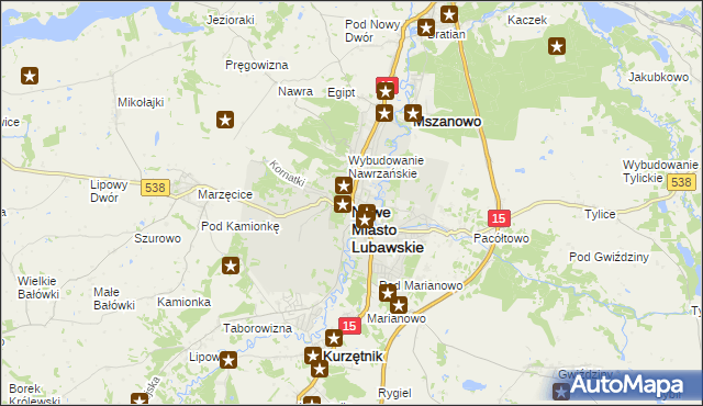 mapa Nowe Miasto Lubawskie, Nowe Miasto Lubawskie na mapie Targeo