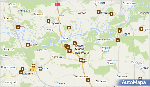 mapa Nowe Miasto nad Wartą, Nowe Miasto nad Wartą na mapie Targeo