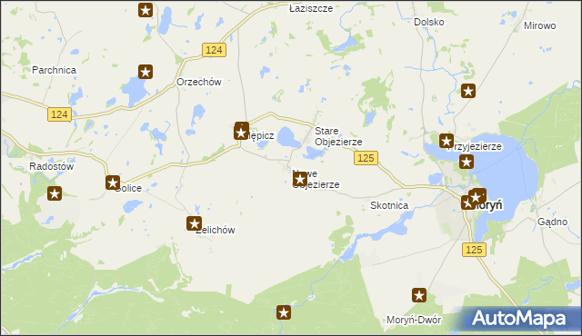 mapa Nowe Objezierze, Nowe Objezierze na mapie Targeo