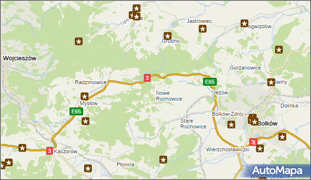 mapa Nowe Rochowice, Nowe Rochowice na mapie Targeo