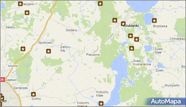mapa Nowe Sołdany, Nowe Sołdany na mapie Targeo