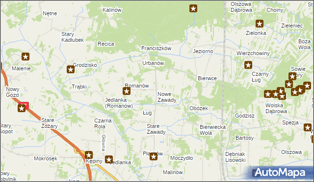 mapa Nowe Zawady, Nowe Zawady na mapie Targeo