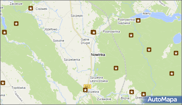 mapa Nowinka powiat augustowski, Nowinka powiat augustowski na mapie Targeo