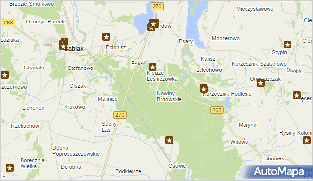 mapa Nowiny Brdowskie, Nowiny Brdowskie na mapie Targeo