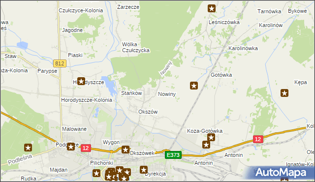 mapa Nowiny gmina Chełm, Nowiny gmina Chełm na mapie Targeo