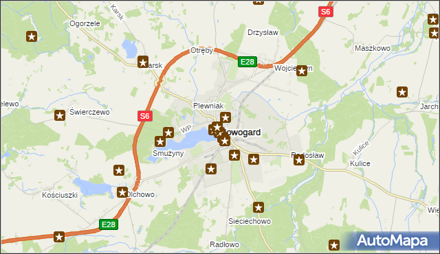 mapa Nowogard, Nowogard na mapie Targeo