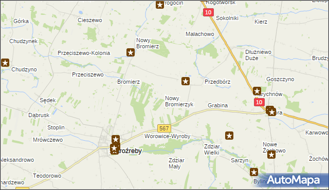 mapa Nowy Bromierzyk, Nowy Bromierzyk na mapie Targeo