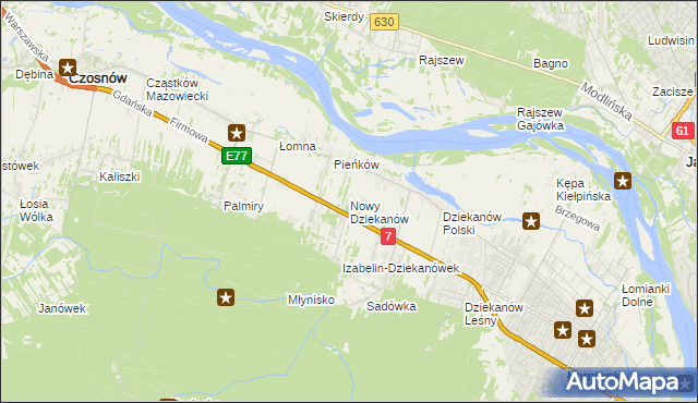 mapa Nowy Dziekanów, Nowy Dziekanów na mapie Targeo