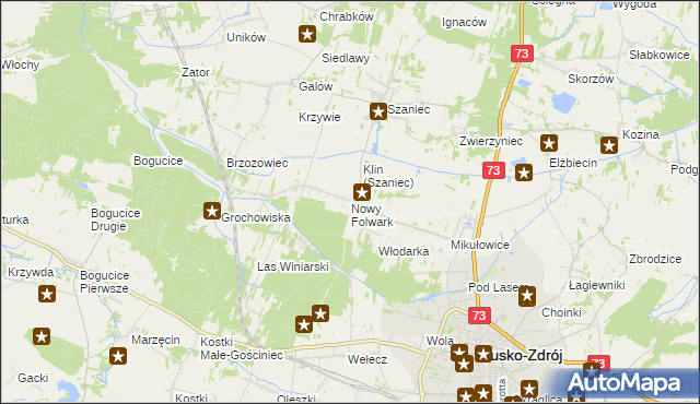 mapa Nowy Folwark gmina Busko-Zdrój, Nowy Folwark gmina Busko-Zdrój na mapie Targeo