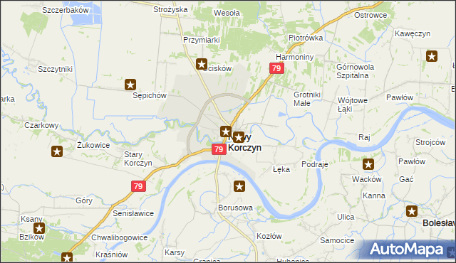 mapa Nowy Korczyn, Nowy Korczyn na mapie Targeo