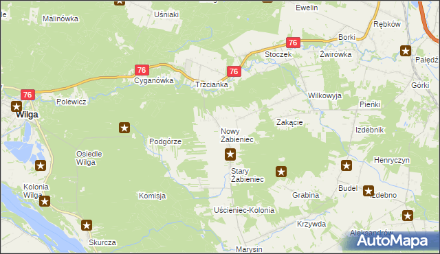 mapa Nowy Żabieniec, Nowy Żabieniec na mapie Targeo