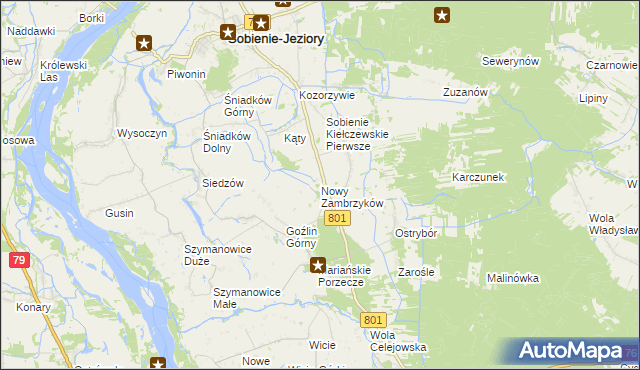 mapa Nowy Zambrzyków, Nowy Zambrzyków na mapie Targeo