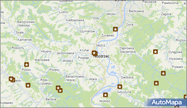 mapa Nozdrzec, Nozdrzec na mapie Targeo