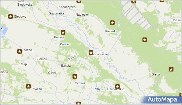 mapa Oborczyska, Oborczyska na mapie Targeo