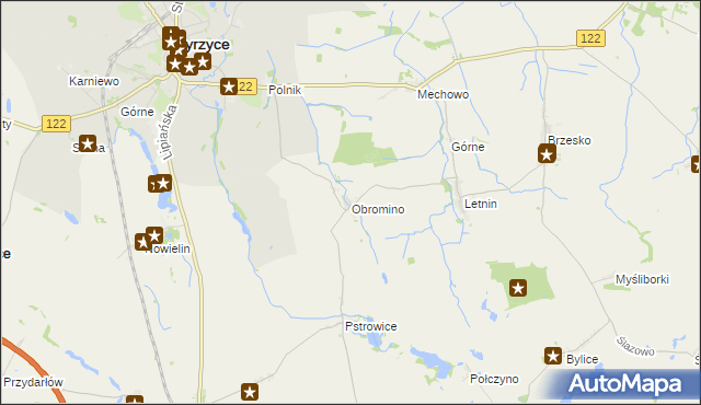 mapa Obromino, Obromino na mapie Targeo