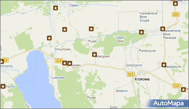 mapa Odargowo gmina Krokowa, Odargowo gmina Krokowa na mapie Targeo