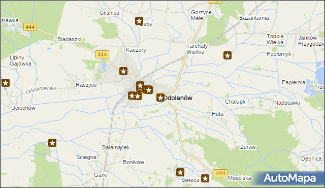 mapa Odolanów powiat ostrowski, Odolanów powiat ostrowski na mapie Targeo