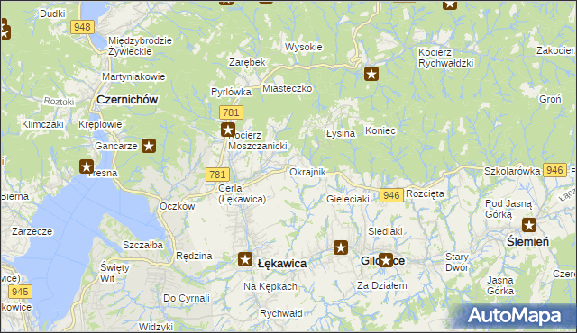 mapa Okrajnik, Okrajnik na mapie Targeo