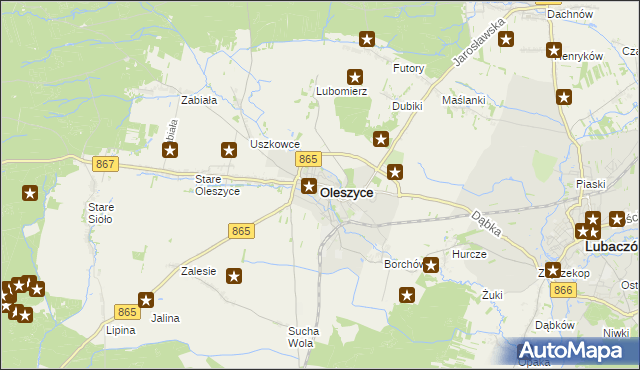 mapa Oleszyce, Oleszyce na mapie Targeo